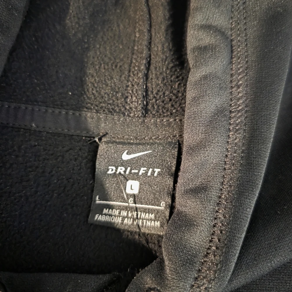 Nike Black Hoodie with Blue and Orange Logo